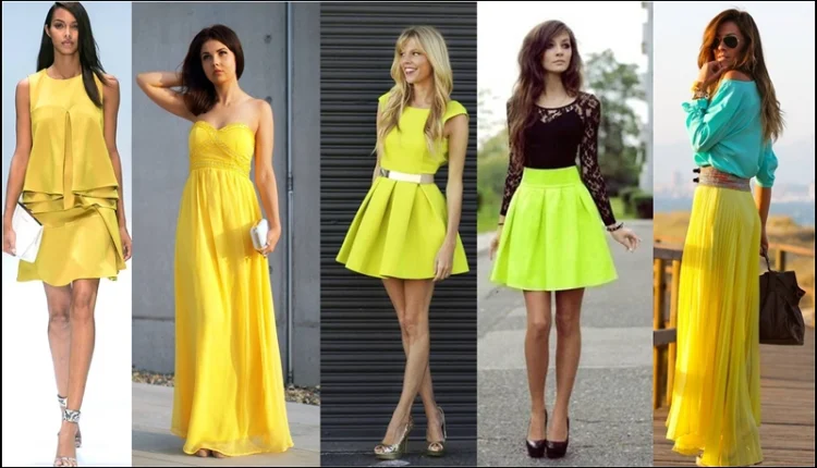 Sarı Elbise Kombinleri12