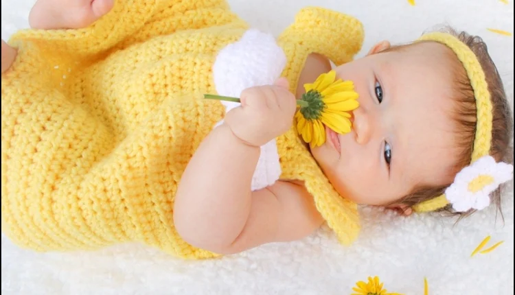 Sarı Elbise Modelleri Bebek6