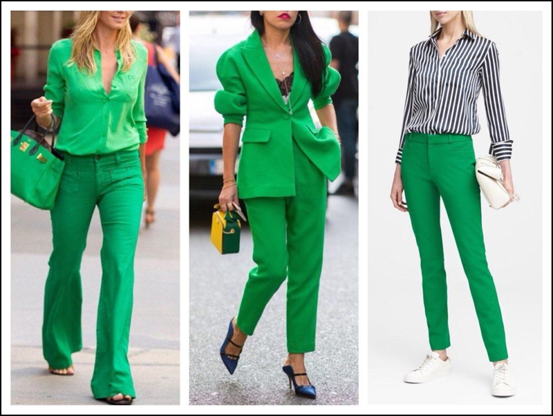 Yeşil Pantolon Kombinleri Bayan
