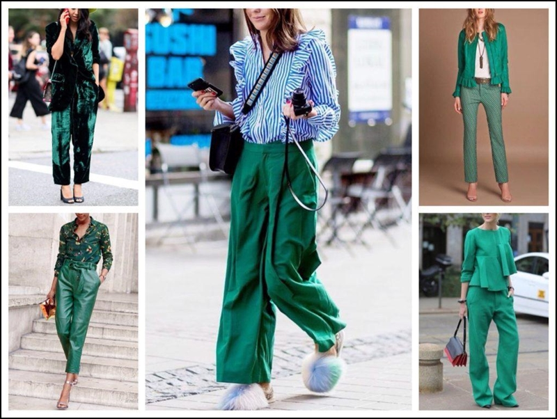 Yeşil Pantolon Kombinleri Bayan