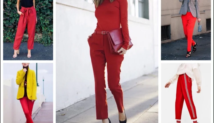 Kırmızı Pantolon Kombinlerinde Renk Seçenekleri5