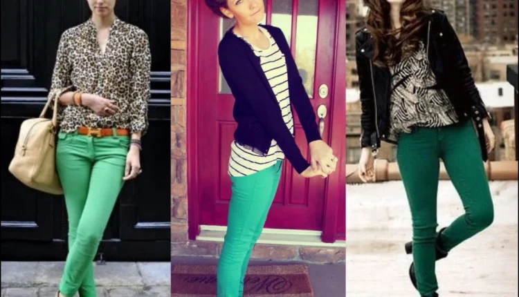 Yeşil Pantolon Kombinlerinde Bayan Modası2